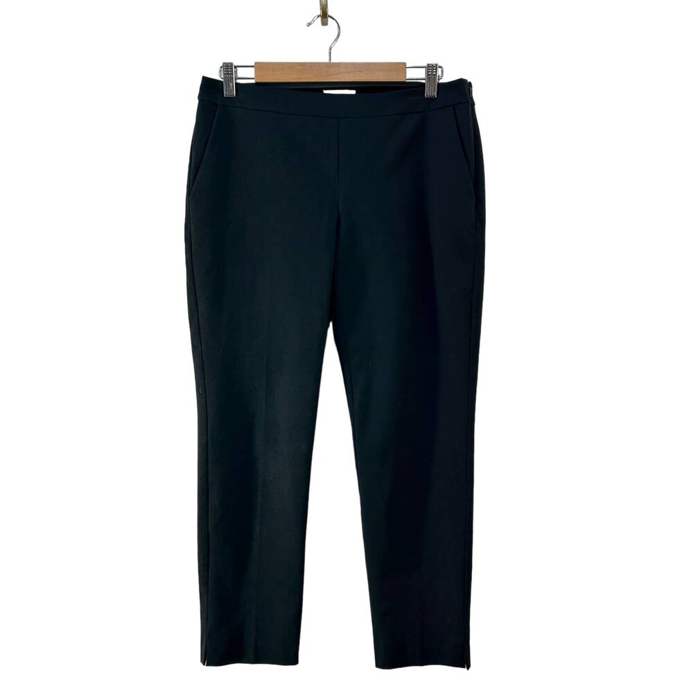 Eileen Fisher Black Organic Cotton Slacks Trouser Pants Small Ankle Wear to Work